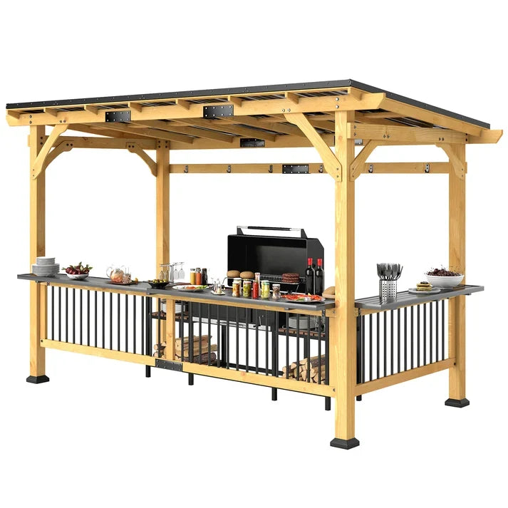 13 x 6 Wooden BBQ Grill Gazebo with Metal Roof: Complete A-to-Z Outdoor Grilling &amp; Backyard Entertaining Guide